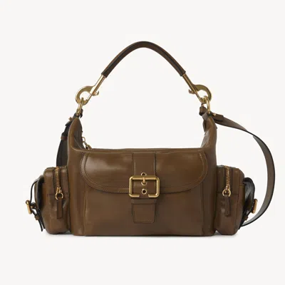 Chloé Sac Camera Bag En Cuir Brillant Femme Beige Taille Onesize 100% Bubalus Bubalis, Farmed, Coo Italy