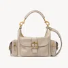 Chloé Medium Double Carry Leather Shoulder Bag In Neutral