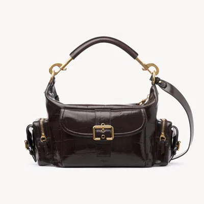 Chloé Sac Camera Bag En Cuir Effet Crocodile Femme Brun Taille Onesize 100% Bubalus Bubalis, Farmed, Coo I In Brown