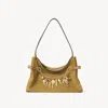 Chloé Sac Hobo  Charms En Cuir Velours Femme Or Taille Onesize 100% Cuir De Veau