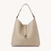 Chloé Marcie Small Hobo Bag In Grained Calfskin In Brown