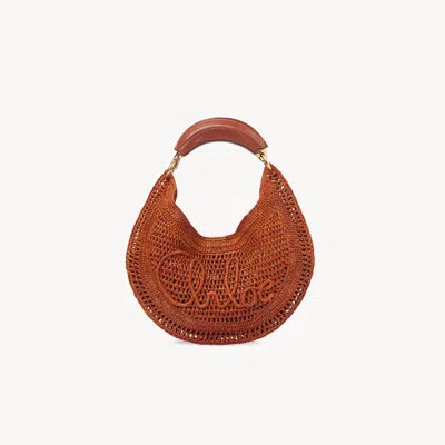 Chloé Sac Hobo Summer Banana En Raphia In Brown