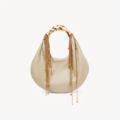 Chloé Sac Hobo Twisted Shell En Cuir Brillant In Neutral