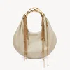Chloé Sac Hobo Twisted Shell En Cuir Brillant Femme Beige Taille Onesize 100% Cuir D'agneau In Beige