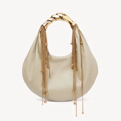 Chloé Sac Hobo Twisted Shell En Cuir Brillant Femme Beige Taille Onesize 100% Cuir D'agneau