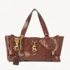 Chloé Kerala 25 Leather Handbag With Maxi Hook On The Front In Black