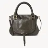 Chloé Sac Marcie En Cuir Brillant Femme Gris Taille Onesize 100% Cuir De Veau In Grey