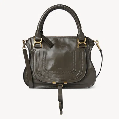 Chloé Sac Marcie En Cuir Brillant Femme Gris Taille Onesize 100% Cuir De Veau In Grey