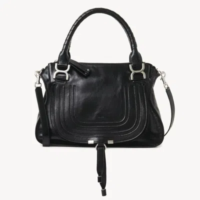 Chloé Sac Marcie En Cuir Brillant Femme Noir Taille Onesize 100% Cuir De Veau In Black