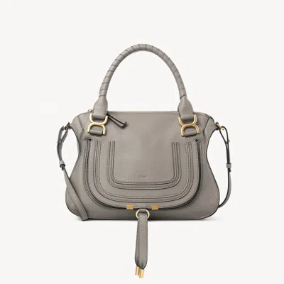 Chloé Sac Marcie En Cuir Grainé In Gray