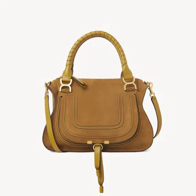 Chloé Sac Marcie En Cuir Velours In Brown