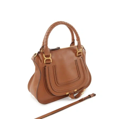 Chloé Sac Moyen Marcie En Cuir In Marron