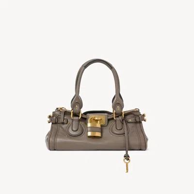 Chloé Sac Paddington En Cuir Grainé In Gray