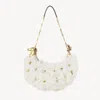 Chloé Sac Porté Épaule Chain Horse En Shearling Femme Blanc Taille Onesize 100% Cuir D'agneau In White