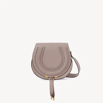 Chloé Sac Porté Épaule Marcie En Cuir Grainé In Purple