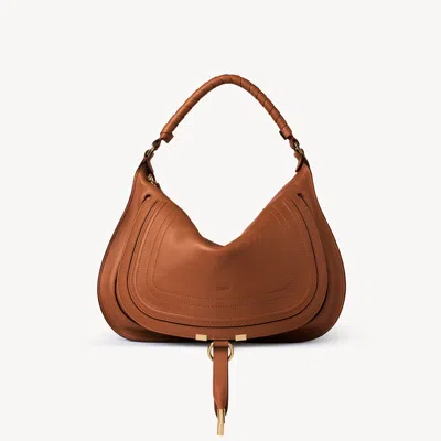 Chloé Sac Porté Épaule Marcie En Cuir Lisse In Brown