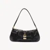 Chloé The 99 Embellished Textured-leather Shoulder Bag In Black
