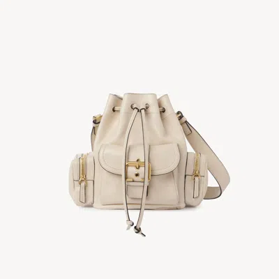 Chloé Sac Seau Camera Bag En Cuir Brillant Femme Beige Taille Onesize 100% Bubalus Bubalis, Farmed, Coo It