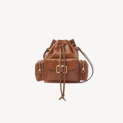 Chloé Sac Seau Camera Bag En Cuir Brillant Femme Brun Taille Onesize 100% Bubalus Bubalis, Farmed, Coo Ita In Brown