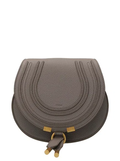 CHLOÉ SADDLE MARCIE CROSSBODY BAGS GRAY