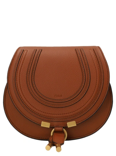 Chloé Saddle Marcie Small Crossbody Bag In Brown