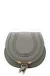 Chloé 'saddle Marcie' Small Crossbody Bag In Gray