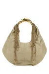 Chloé Sage Green Leather Twisted Shell Shoulder Bag In Green