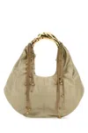 Chloé Sage Green Leather Twisted Shell Shoulder Bag In Smokybeige