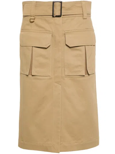Chloé Cargo Midi Skirt In Green