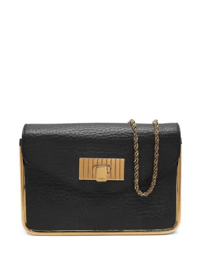 Pre-owned Chloé Sally Leather Shoulder Bag In Black