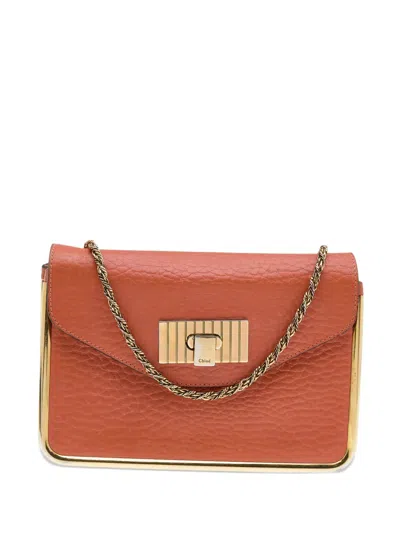Pre-owned Chloé Sally Leather Shoulder Bag In Orange