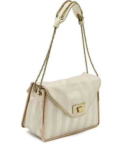 Pre-owned Chloé Sally Striped Shoulder Bag In Gray