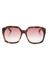 Chloé Salome Square Sunglasses In 褐色
