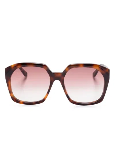 Chloé Salome Sunglasses In 褐色