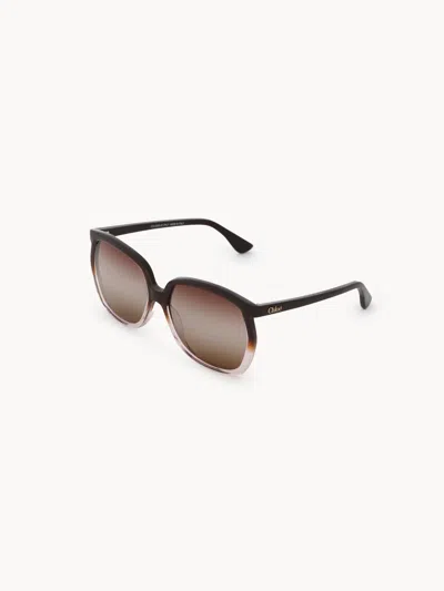 Chloé Salomé Sunglasses In Gradient Brown