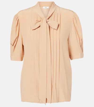 CHLOÉ CHLOÉ LAVALLIÈRE SILK CRÊPE DE CHINE BLOUSE