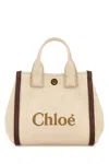 Chloé Sand Canvas Small Carry Handbag In Sand
