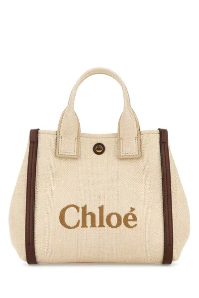 Chloé Sand Canvas Small Carry Handbag