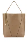 Chloé Sand Leather Large Spin Shopping Bag In Brown