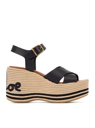 Chloé Sand Wedge Sandal In Black