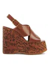 Chloé Maxime High Sandals Shoes In Brown