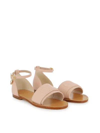 Chloé Kids' Sandal With Logo In Pink