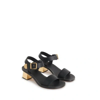 Chloé Heeled Leather Sandals In Black