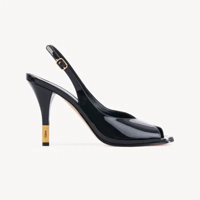 Chloé Sandales À Talon Flower In Black