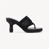 Chloé Isla Crochet Raffia And Leather Thong Sandals In Black
