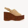 Chloé Maxime Suede Platform Wedge Sandals In Brown