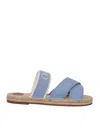 Chloé Kids Logo Espadrille Sandals In Blue