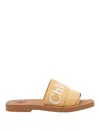 Chloé Woody Logo Embroidered Flat Slides