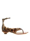 Chloé Brown Jelly Sandal With Animal Print And Flat Sandal In Multi