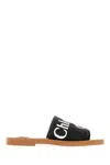 Chloé Woody Flat Logo Ribbon Slide Sandals